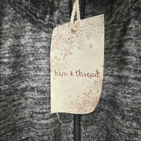 Hem & Thread loungewear NWT two piece, zip front gray jacket with pockets. S,M,L - Picture 3 of 6